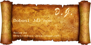 Dobosi János névjegykártya